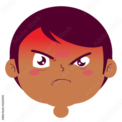 boy angry face cartoon cute