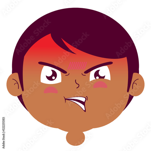 boy angry face cartoon cute
