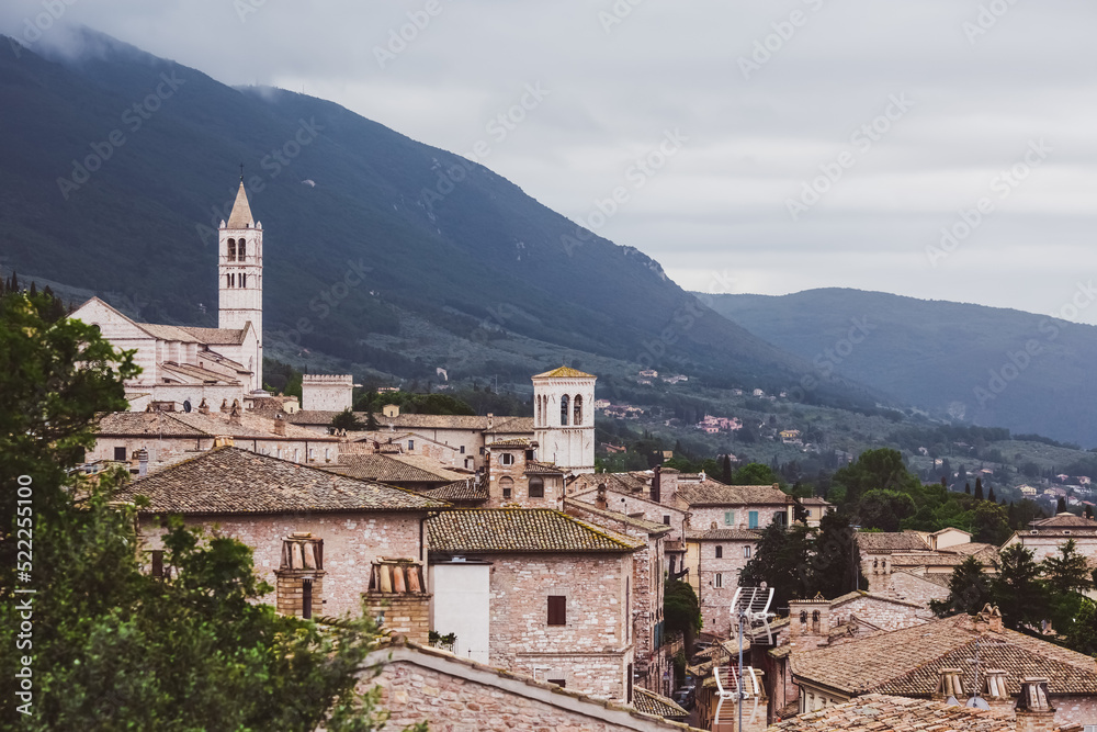 Assisi in Italy. Cloudy landscape
