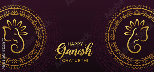 Lord Ganesh Golden face for Happy Ganesh Chaturthi 