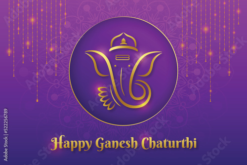 Lord Ganesh Golden face for Happy Ganesh Chaturthi 