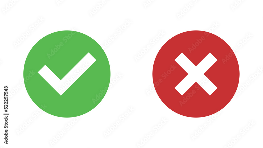 red cross and green check mark red cross and green check mark