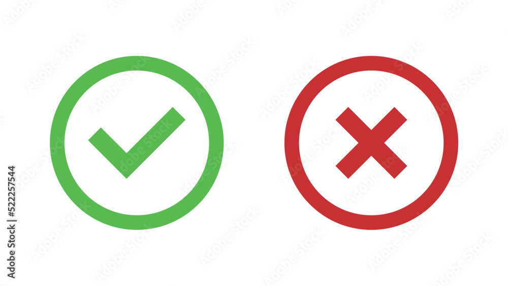 red cross and green check mark red cross and green check mark
