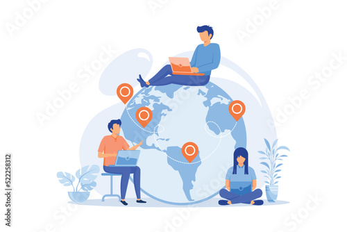 Outsourcing Business process outsourcing, outplacement, offshore software development, freelance job, recruitment company, agreement flat design modern illustration