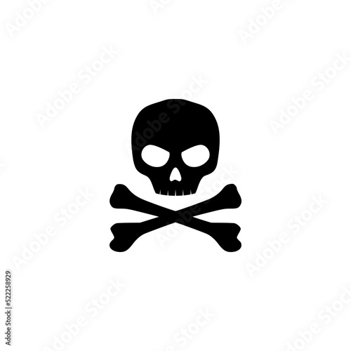 Skull and bones icon isolated on white background