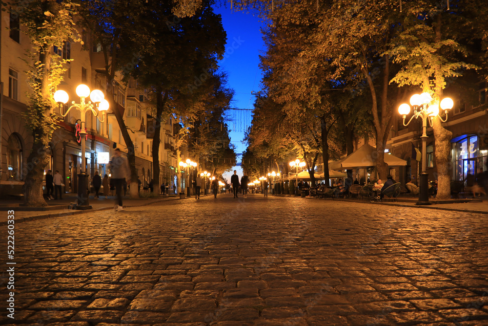 Evening cityscape of Poltava, Ukraine	
