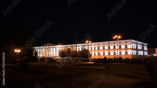  Poltava City Council at Sobornosti street in night time in Poltava