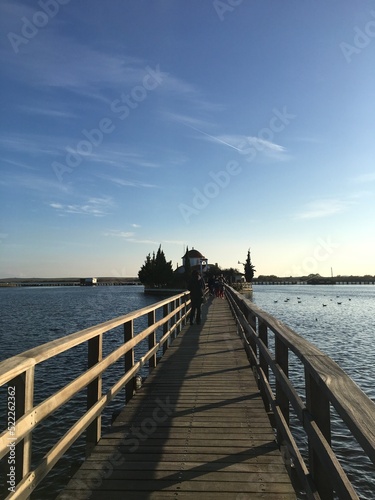 wooden bridge over the sea