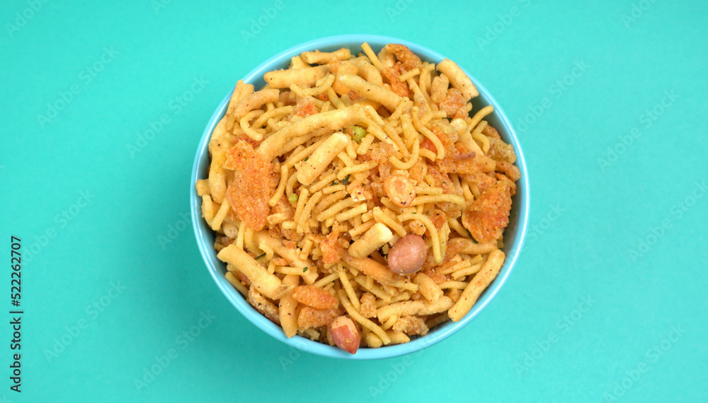 Indian Snacks, Traditional Indian deep fried salty dish called chivda