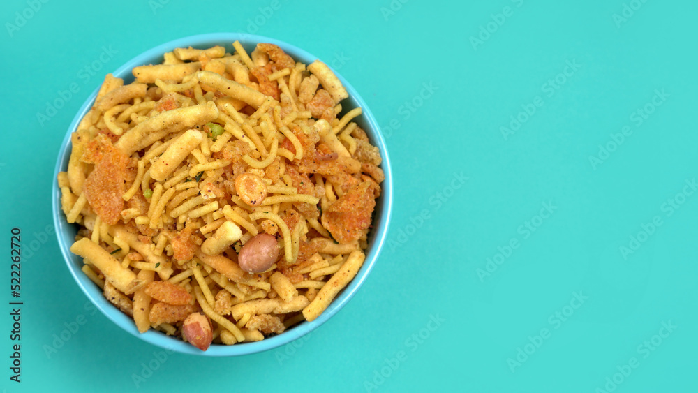 Indian Snacks, Traditional Indian deep fried salty dish called chivda