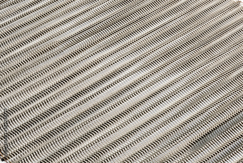 Mesh. A mesh is a barrier made of connected strands of metal, fibers, or other flexible or ductile materials.