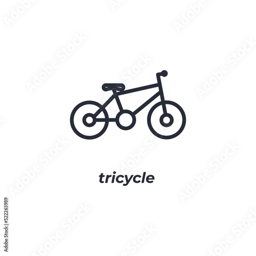 tricycle line icon. linear style sign for mobile concept and web design. Outline vector icon. Symbol, logo illustration. Vector graphics