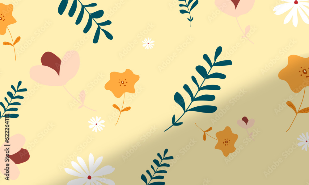 abstract background flower handrawn cute pattern Multicolored or monochromatic palettes pastel vector eps 10