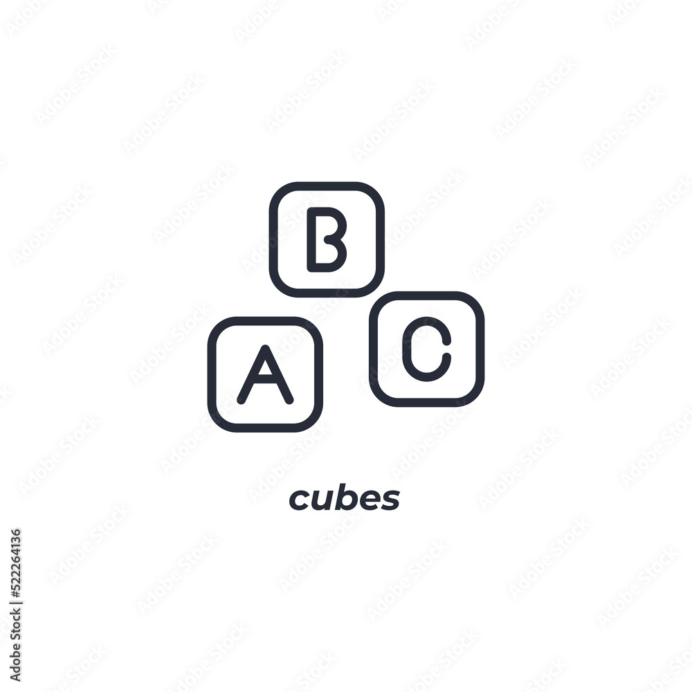 cubes line icon. linear style sign for mobile concept and web design. Outline vector icon. Symbol, logo illustration. Vector graphics cubes line icon. linear style sign for mobile concept and web design. Outline vector icon. Symbol, logo illustration. Vector graphics