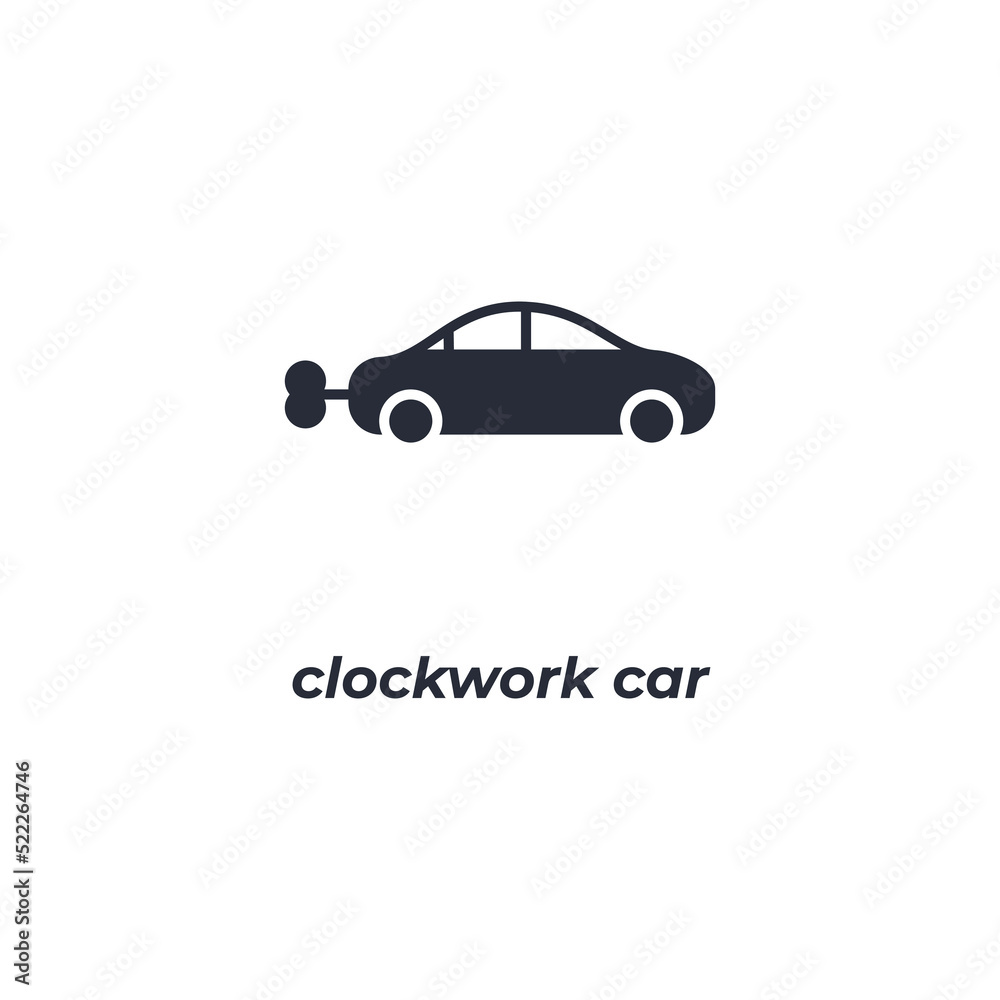 clockwork car vector icon. filled flat sign for mobile concept and web design. Symbol, logo illustration. Vector graphics
