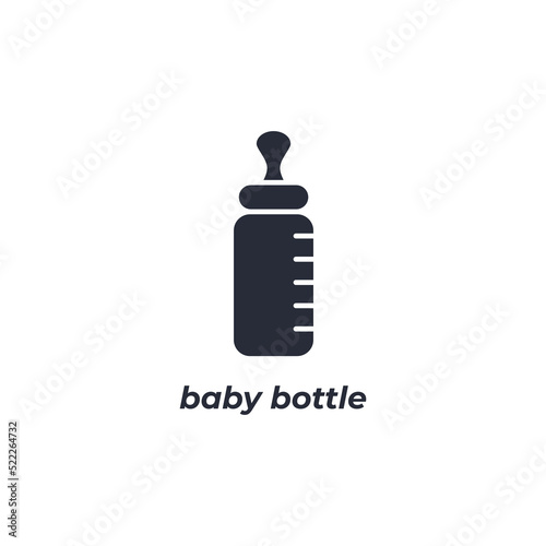 baby bottle vector icon. filled flat sign for mobile concept and web design. Symbol, logo illustration. Vector graphics