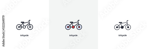 tricycle icon. Line, solid and filled outline colorful version, outline and filled vector sign. Idea Symbol, logo illustration. Vector graphics