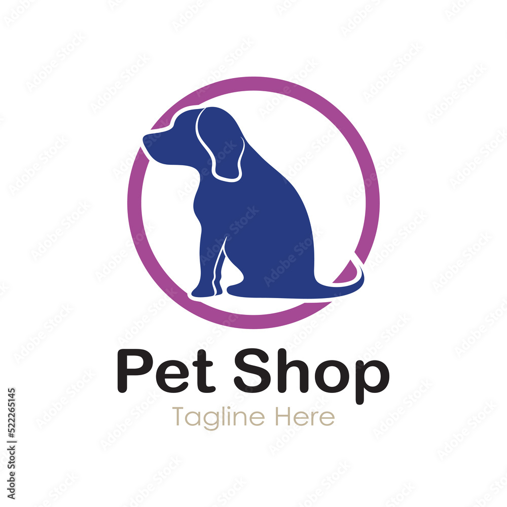Obraz premium pet shop logo design icon illustration template vector with modern concept