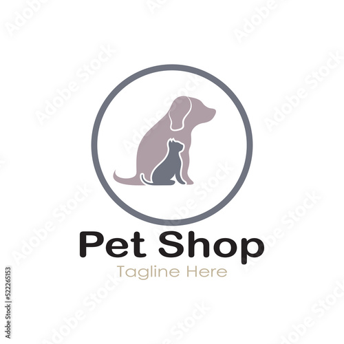 pet shop logo design icon illustration template vector with modern concept