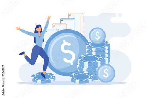Gambling income Taxation of gambling winning, legal wagers operations, prize market value, online casino money slot, professional gambler flat design modern illustration