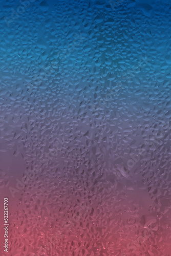 Wet window glass. Vector background image with drops. View from home on a rainy evening.