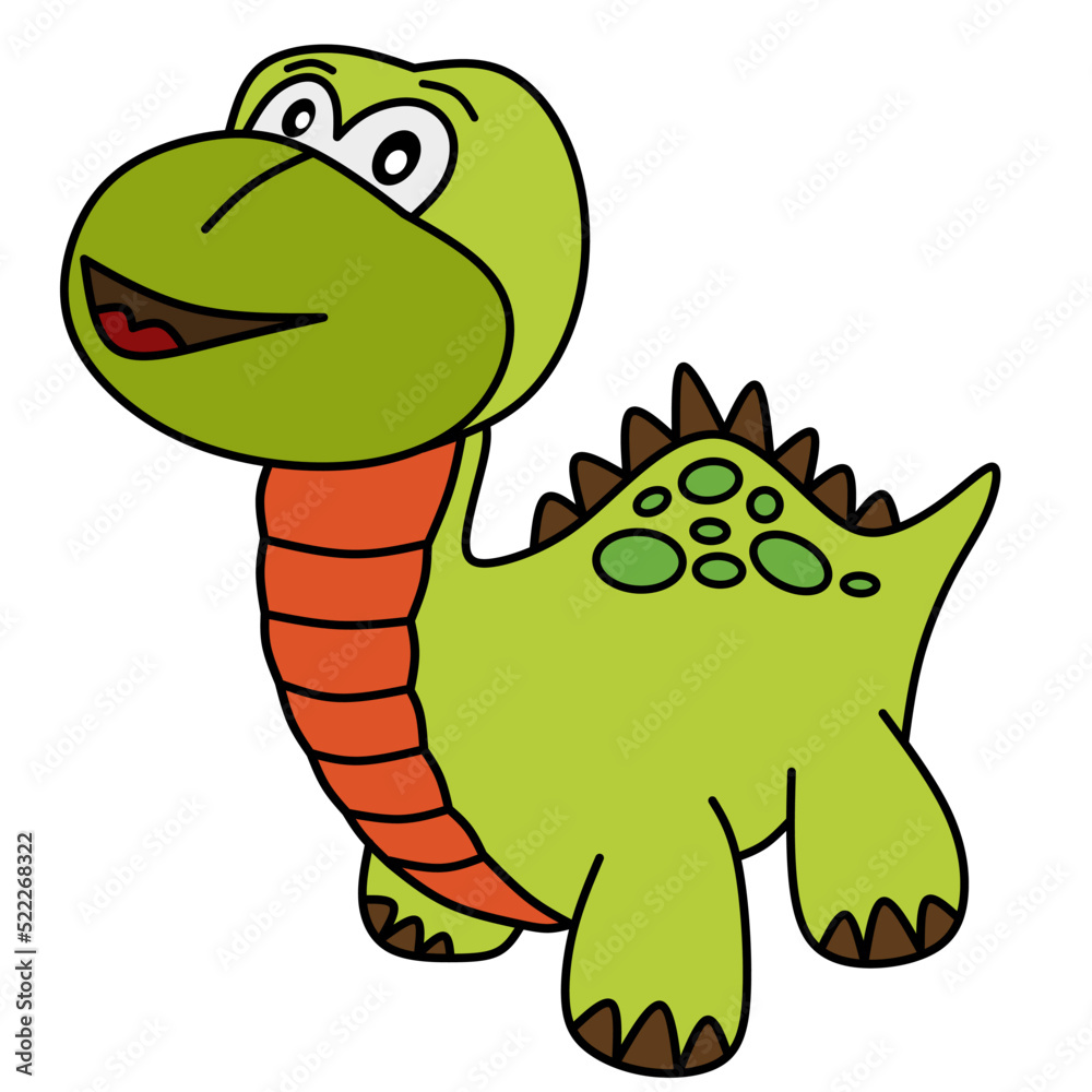 Naklejka premium cute dinosaur character drawing vector