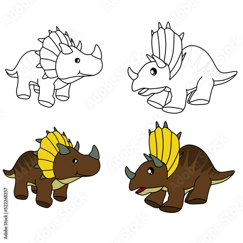 Triceratops for coloring book vector imagine