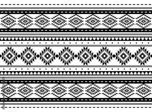 Geometric ethnic oriental seamless pattern traditional Design for background,carpet,wallpaper.clothing,wrapping,Batik fabric,Vector illustration.embroidery style - Sadu, sadou, sadow or sado