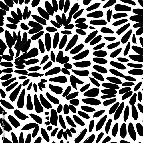 Simple rice grain seamless pattern. Vector brush grunge scribble strokes. Hand drawn abstract background. Repeating monochrome organic shapes background. Dotted lines  small dashes in ethnic motif. 