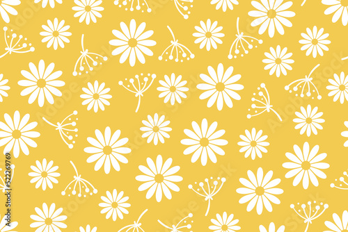 Nature minimal tiny flowers yellow doodle pattern