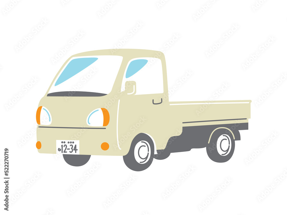 シンプルな中型車・トラックのイラスト