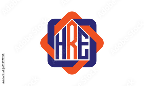 HRE three letter real estate logo with home icon logo design vector template | construction logo | housing logo | engineering logo | initial letter logo | minimalist logo | property logo | photo