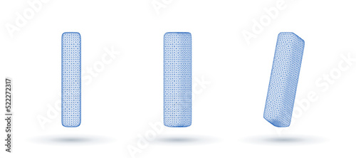 Letter i wireframe high polygonal outline low poly style vector illustration