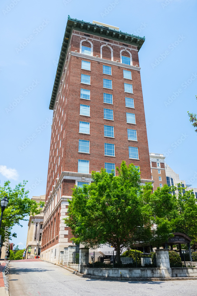 Obraz premium Cityscape of downtown Greenville, South Carolina