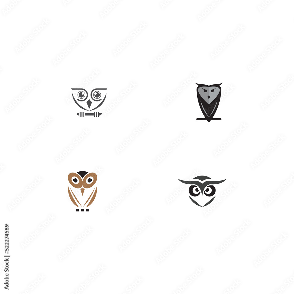 owl logo with template vector style owl logo with template vector style