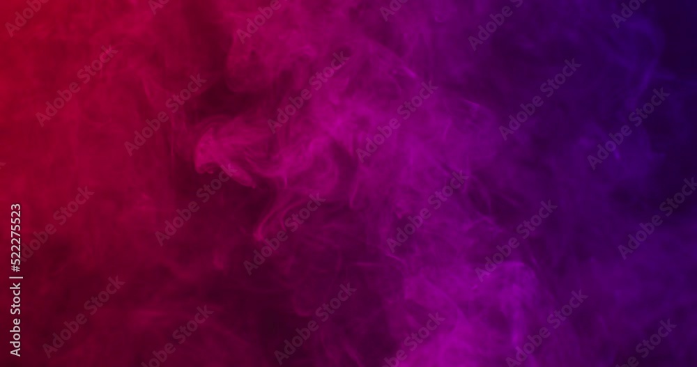 Video of white smoke with red light on black background