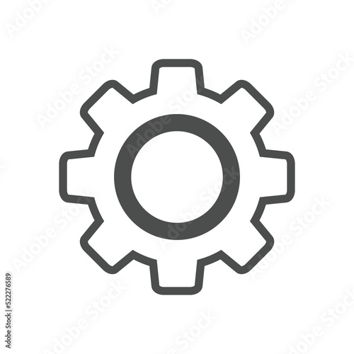 setting/gear line icon symbol for ui, social media, website Isolated on white background. 