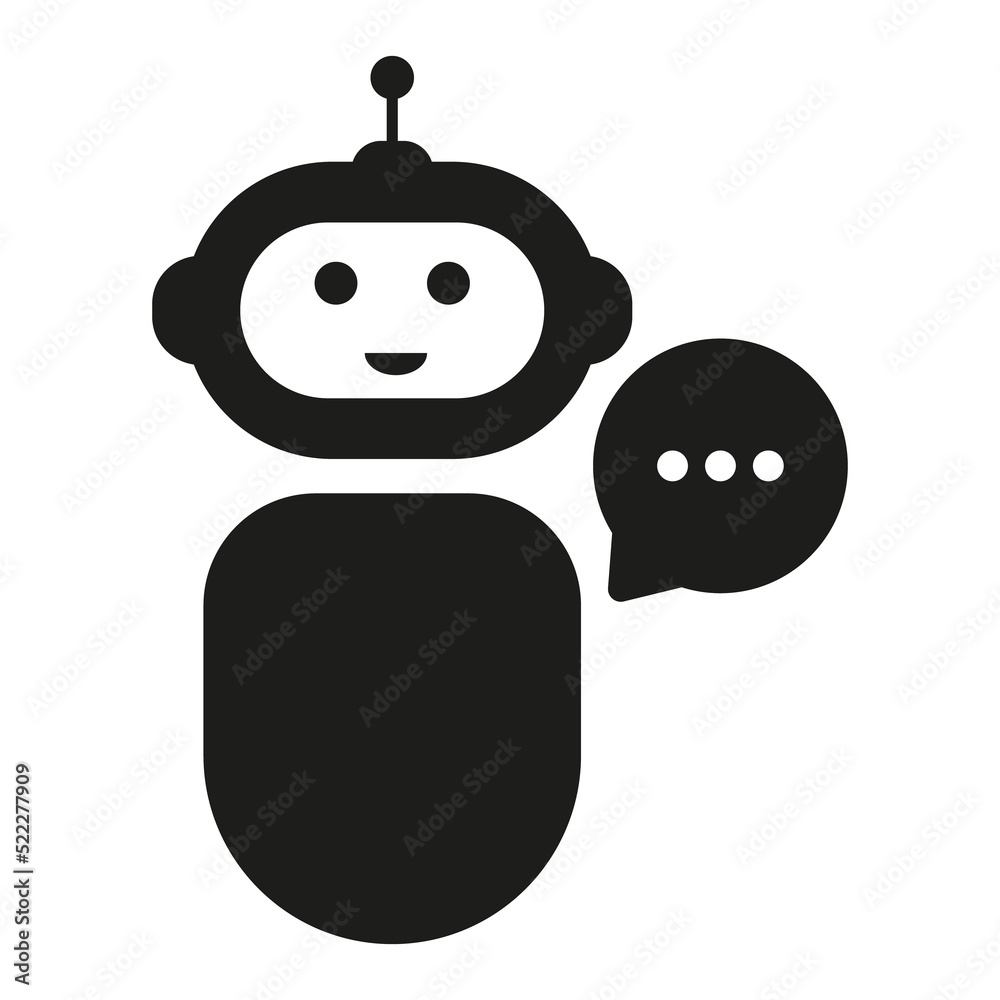 Chat Bot icon. Robot, Virtual assistant Bot illustration Chat Bot icon. Robot, Virtual assistant Bot illustration