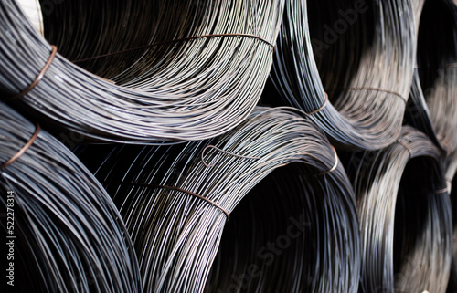 Cuadro en lienzo coils of iron or steel wire stacked in the metal industry