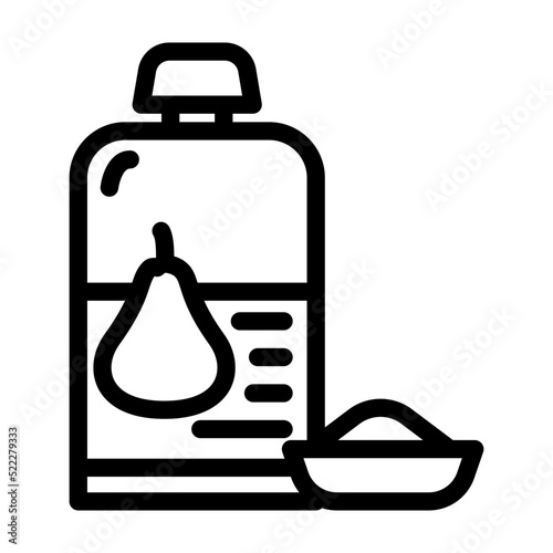 pear baby food line icon vector. pear baby food sign. isolated contour symbol black illustration