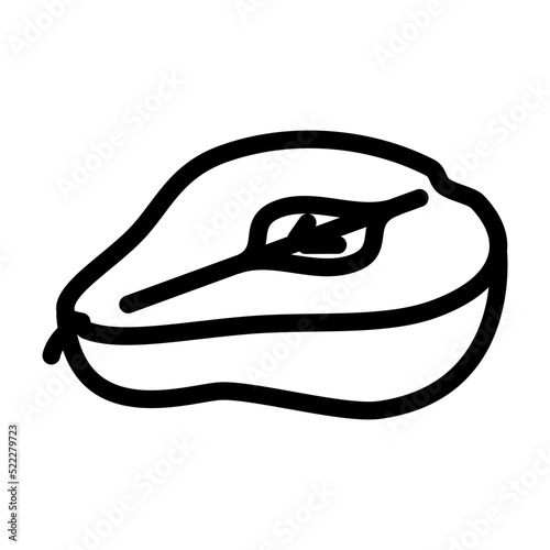 cut pear one line icon vector. cut pear one sign. isolated contour symbol black illustration