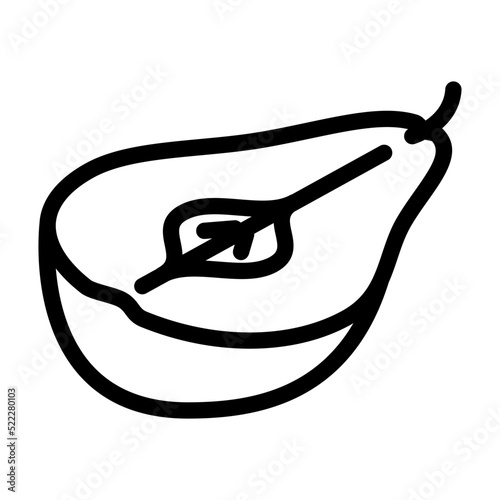 pear cut line icon vector. pear cut sign. isolated contour symbol black illustration