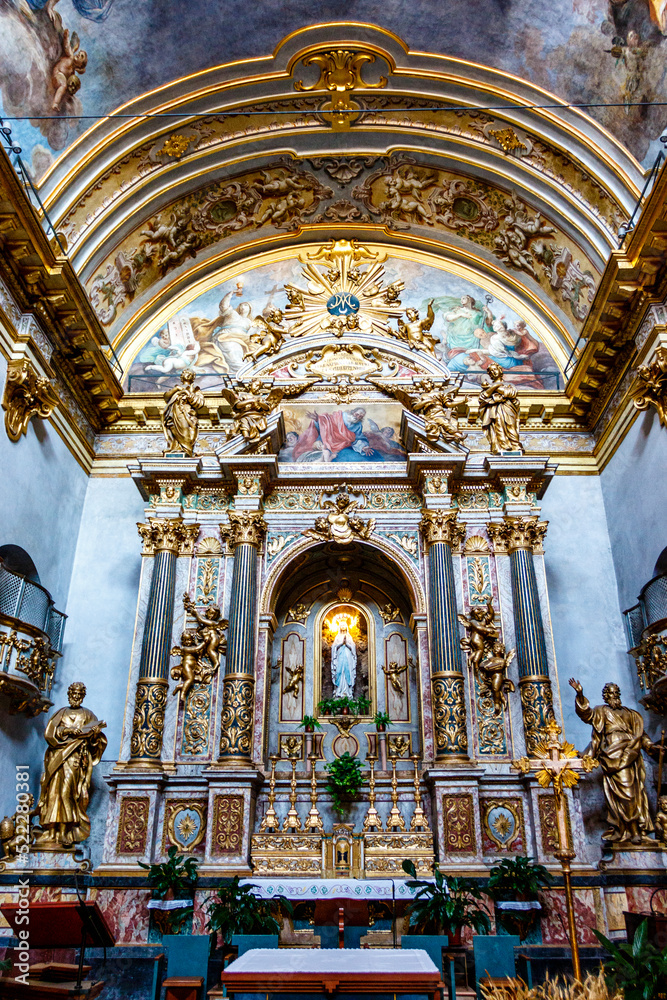 Interior of the church of Santa Maria sopra Minerva in Assisi, Italy, Europe