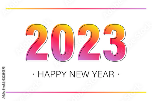 Happy New Year 2023. Simple and cute greeting card for social media. 