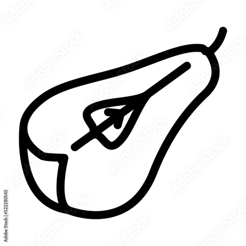 cut pear line icon vector. cut pear sign. isolated contour symbol black illustration