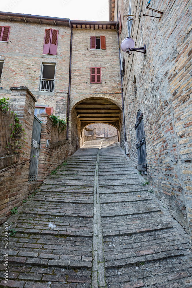 Beautiful places of Italy. Walking old streets of Urbino, city and World Heritage Site in Marche region, Italy.
