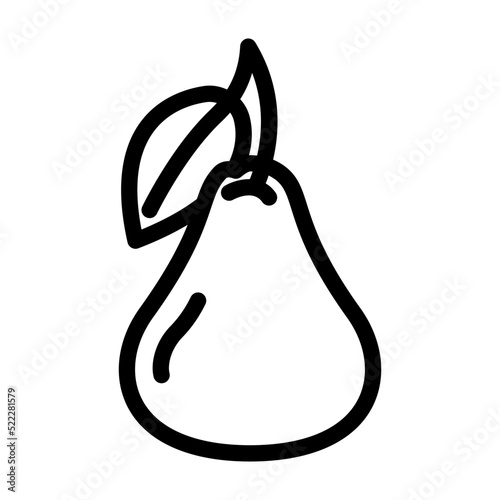 pear whole one line icon vector. pear whole one sign. isolated contour symbol black illustration