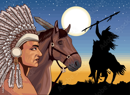 natives and horses night
