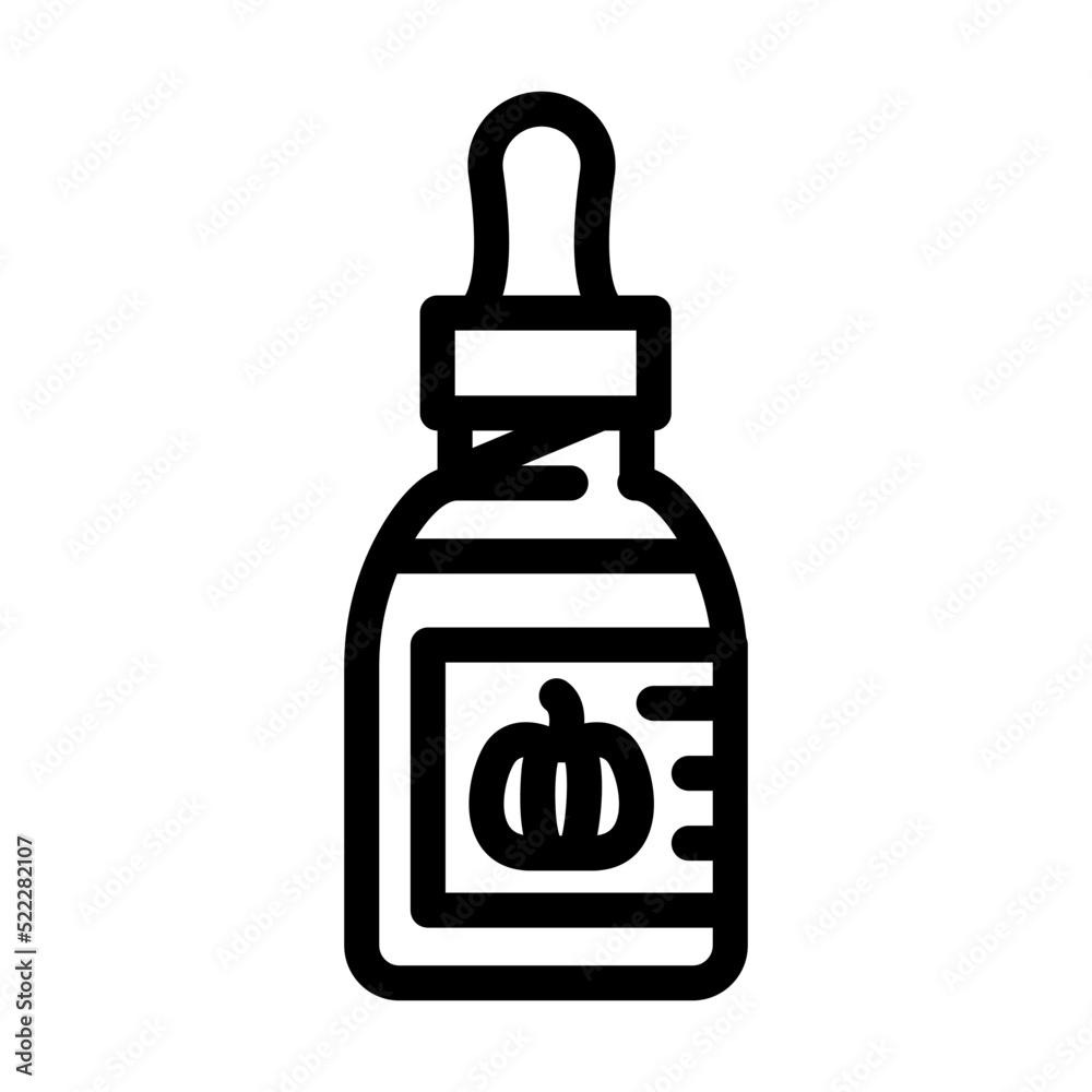 oil pumpkin line icon vector. oil pumpkin sign. isolated contour symbol black illustration oil pumpkin line icon vector. oil pumpkin sign. isolated contour symbol black illustration