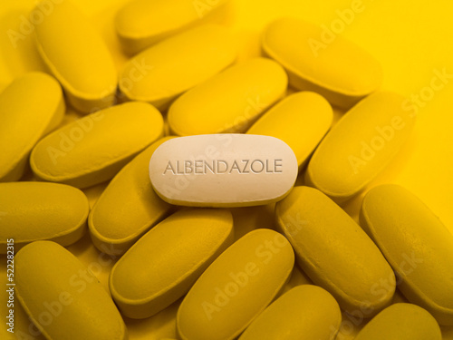 Albendazole antiparasitic tablet photo